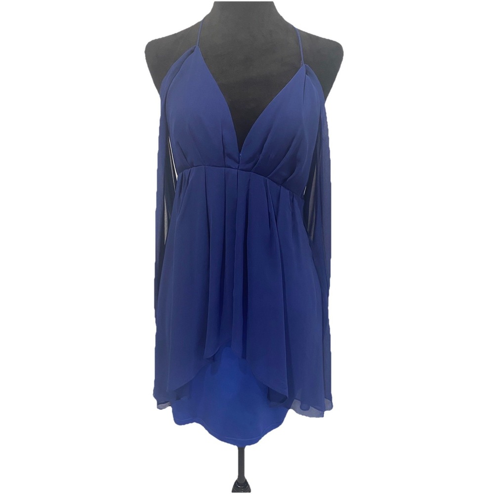 ark and co dress Med Blue Mini chiffon floaty romantic
